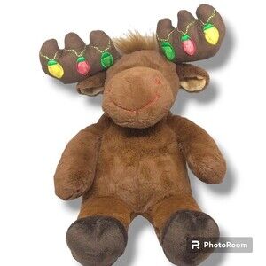 Build A Bear Hal The Moose Christmas Plush-Light Up Antlers-Working-Retired-18"